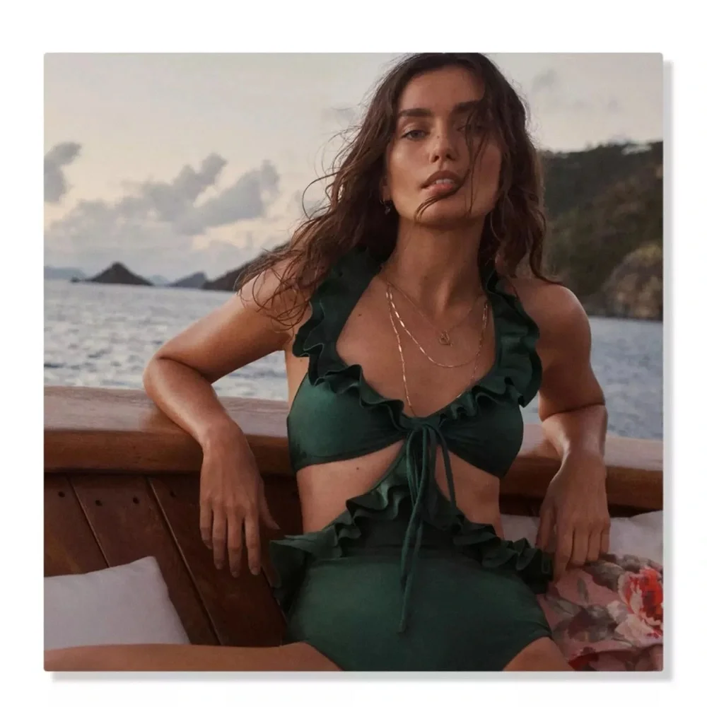 Zimmermann Green Bikini with Textured Fabric and Tie-Front - Picture 5 of 16